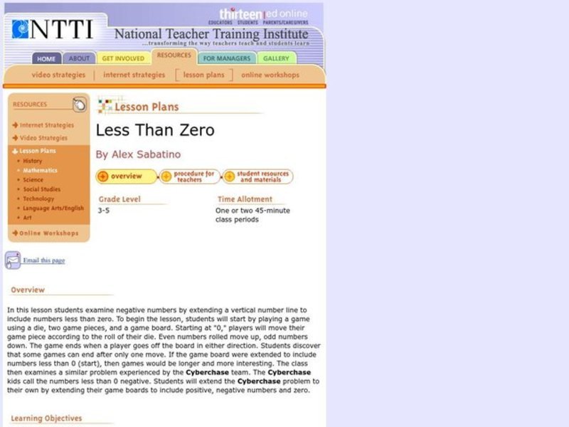 LESS THAN ZERO Lesson Plan