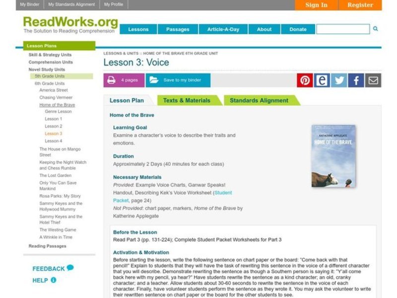 Lesson 3: Voice Lesson Plan