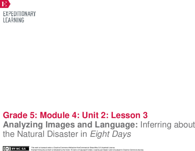 Analyzing Images and Language: Inferring about the Natural Disaster in Eight Days Lesson Plan
