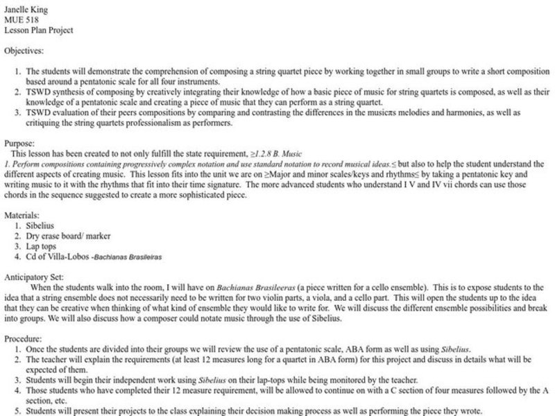 Lesson Plan Project Lesson Plan