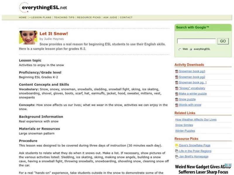 Let it Snow! Lesson Plan