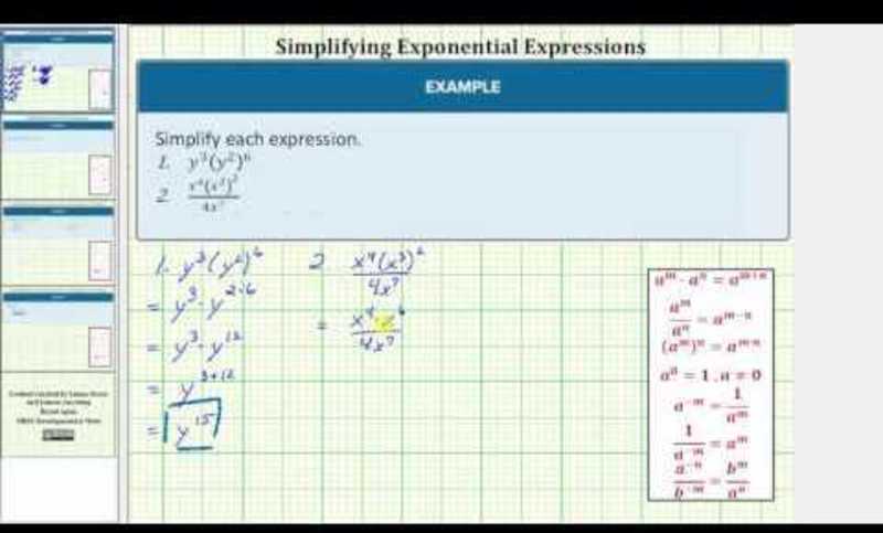 Simplify Compound Exponential Expressions (Pos Exp Only) Instructional Video