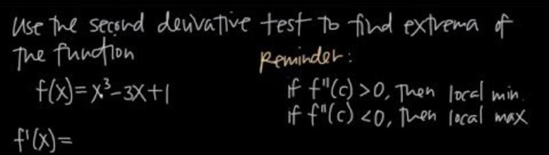 How to Use the Second Derivative Test Instructional Video