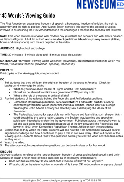 ‘45 Words' Video Lesson Lesson Plan