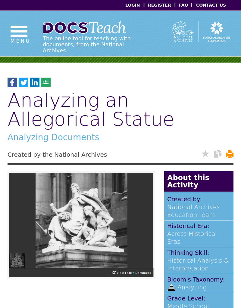 Analyzing an Allegorical Statue Interactive