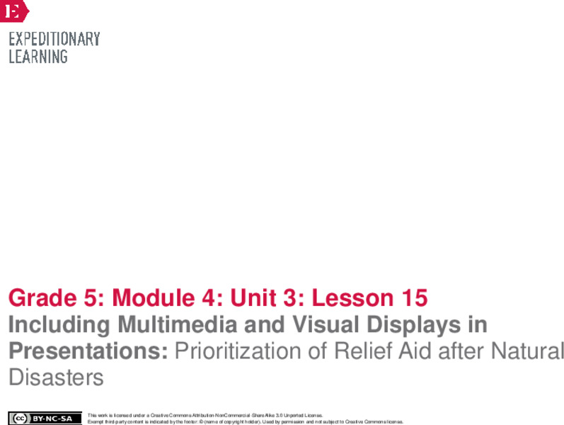 Including Multimedia and Visual Displays in Presentations: Prioritization of Relief Aid after Natural Disasters Lesson Plan