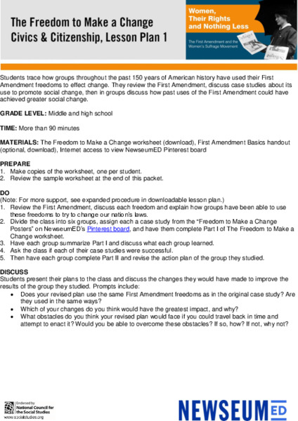 The Freedom to Make a Change Lesson Plan
