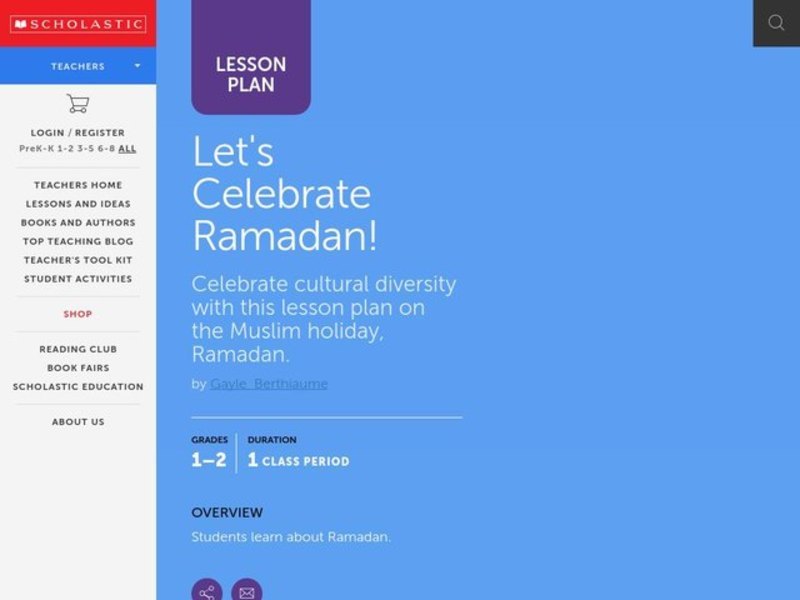 Let's Celebrate Ramadan! Lesson Plan