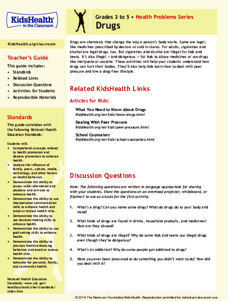 Drugs: Grades 3-5 Lesson Plan
