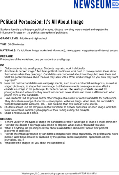 Political Persuasion: It’s All About Image Lesson Plan