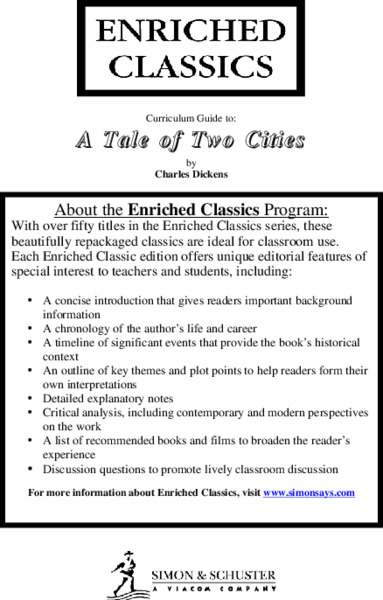 Curriculum Guide to: A Tale of Two Cities by Charles Dickens Unit Plan