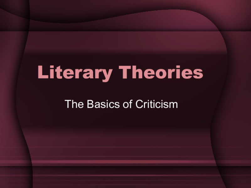Literary Theories PPT