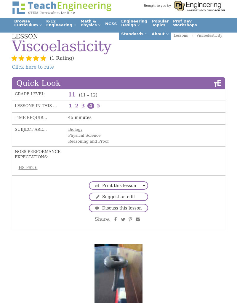 Viscoelasticity Lesson Plan