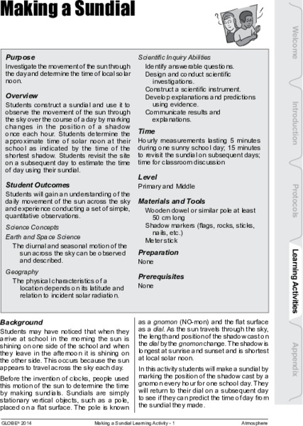 Making a Sundial Activity