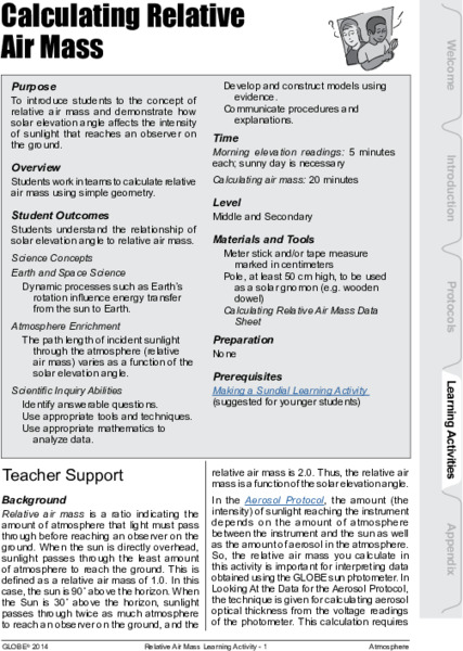 Calculating Relative Air Mass Activity