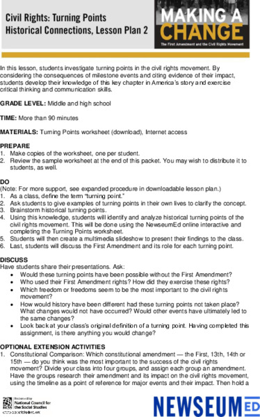 Civil Rights: Turning Points Lesson Plan