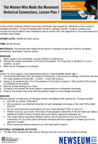 The Women Who Made the Movement Lesson Plan