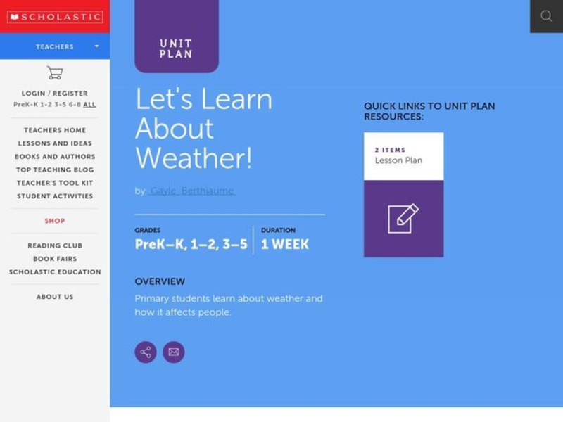 Let's Learn About Weather! Lesson Plan