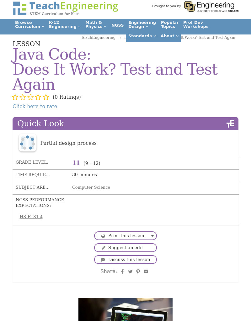 Java Code: Does It Work? Test and Test Again Lesson Plan