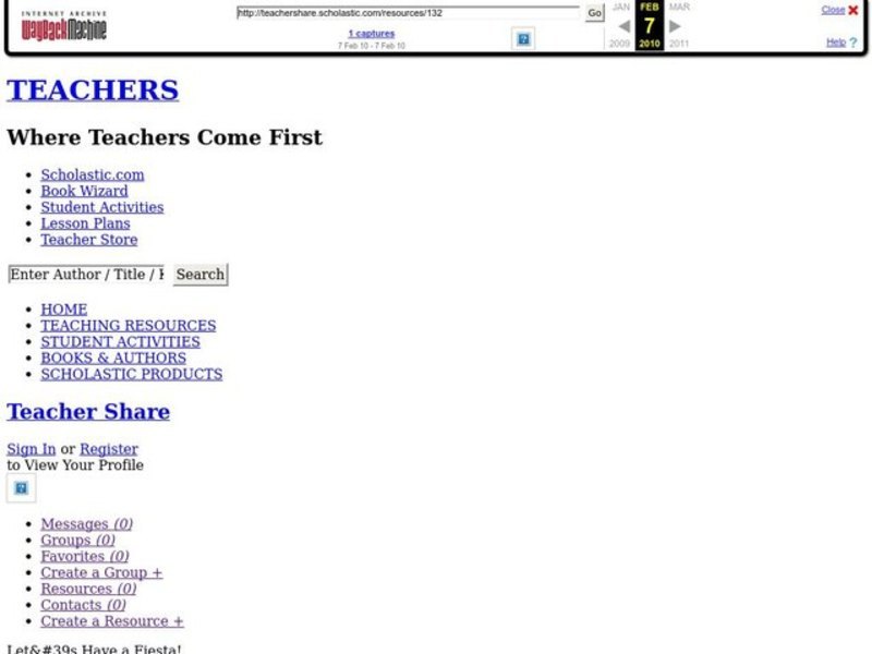 Let's Have a Fiesta! Lesson Plan