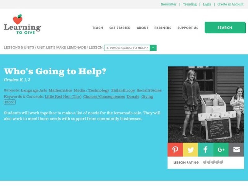 Let's Make Lemonade Lesson Plan