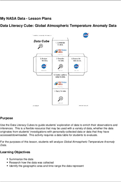 Data Literacy Cube: Global Atmospheric Temperature Anomaly Data Lesson Plan