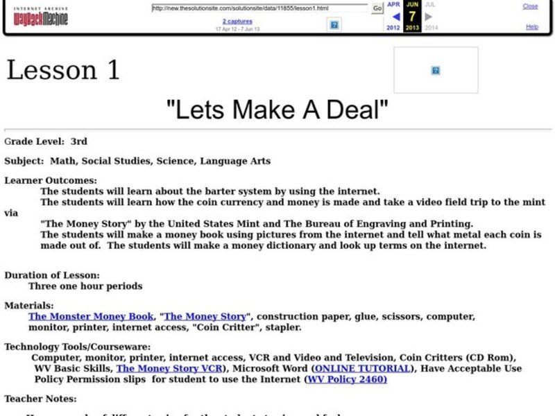 Let's Make A Deal Lesson Plan