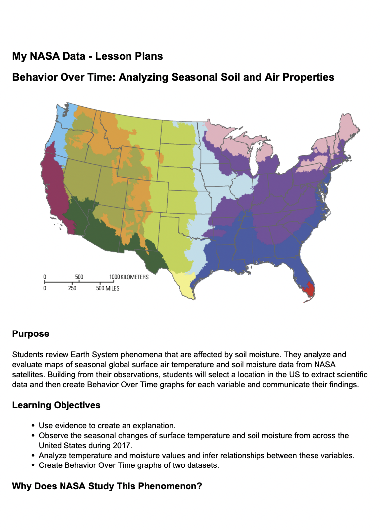 Behavior Over Time: Analyzing Seasonal Soil and Air Properties Lesson Plan