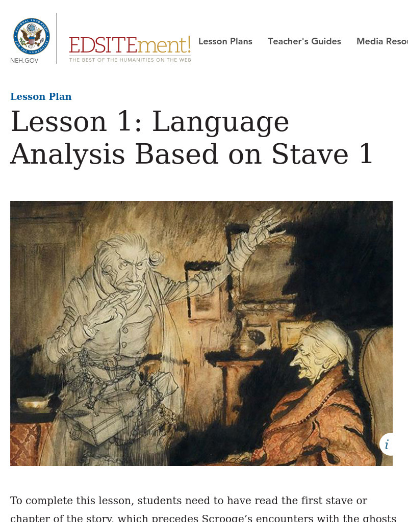 Language Analysis Based on Stave 1 Lesson Plan