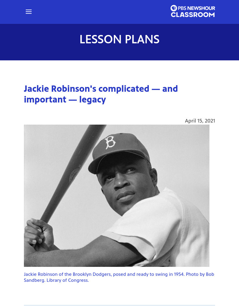 Jackie Robinson's Complicated — and Important — Legacy Lesson Plan