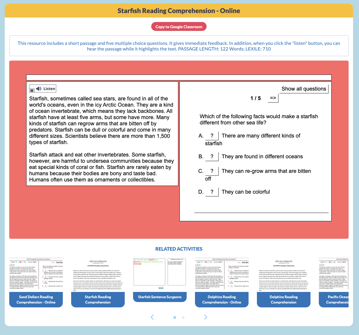 Starfish Story Interactive