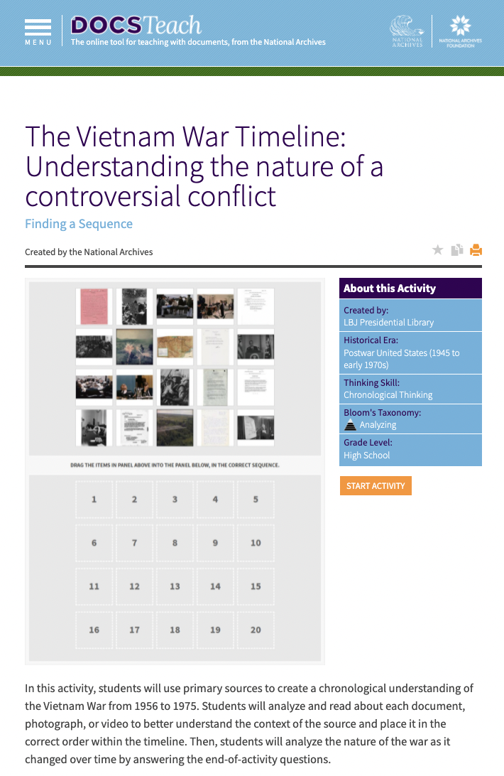 The Vietnam War Timeline: Understanding the Nature of a Controversial Conflict Interactive