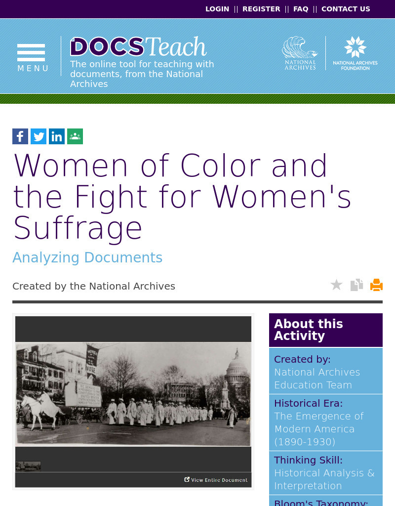 Women of Color and the Fight for Women's Suffrage Interactive