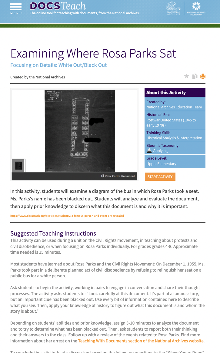 Examining Where Rosa Parks Sat Interactive