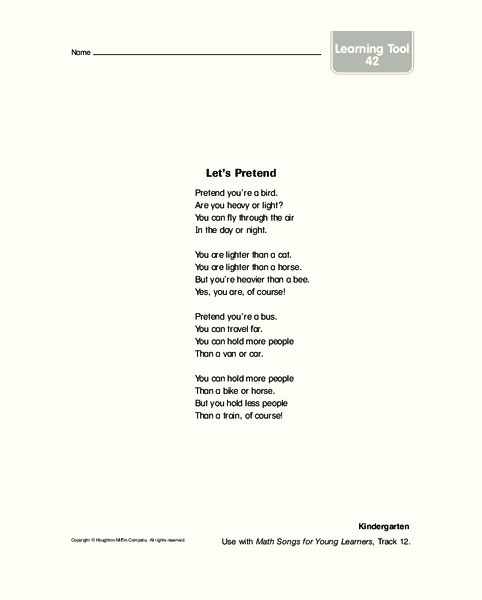 Let's Pretend Worksheet