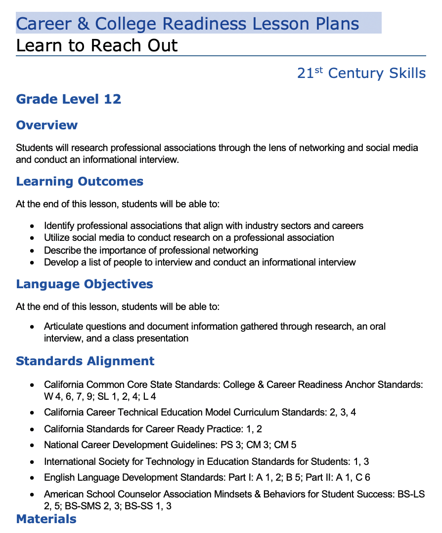 Learn to Reach Out Lesson Plan