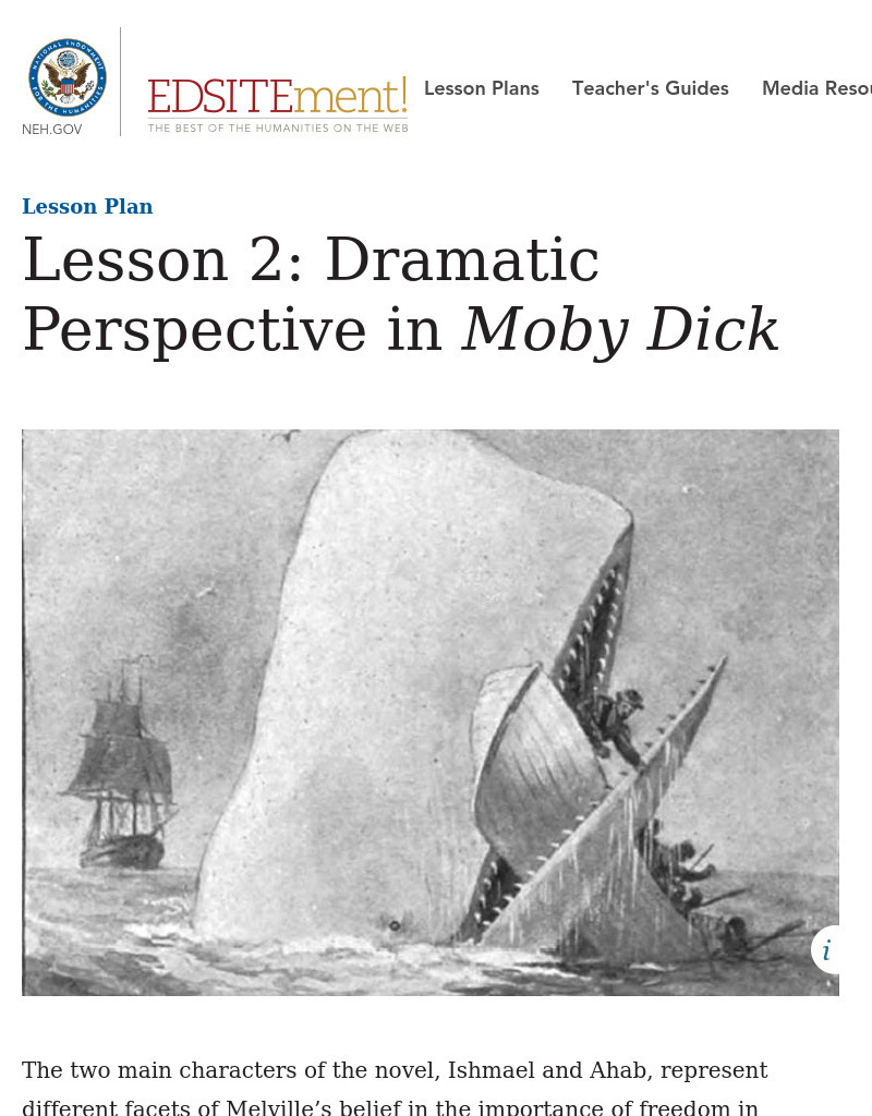 Dramatic Perspective in Moby Dick Lesson Plan