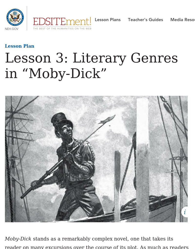 Literary Genres in “Moby-Dick” Lesson Plan