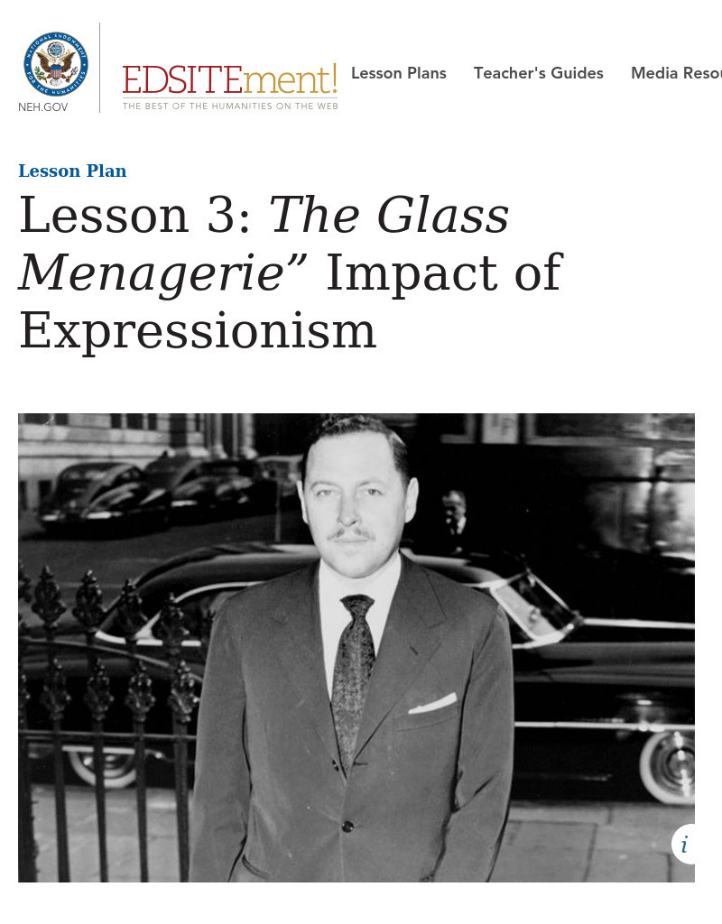 The Glass Menagerie: Impact of Expressionism Lesson Plan