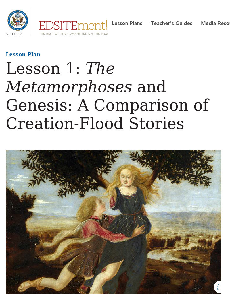 The Metamorphoses and Genesis: A Comparison of Creation-Flood Stories Lesson Plan