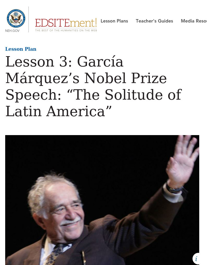 García Márquez’s Nobel Prize Speech: “The Solitude of Latin America” Lesson Plan