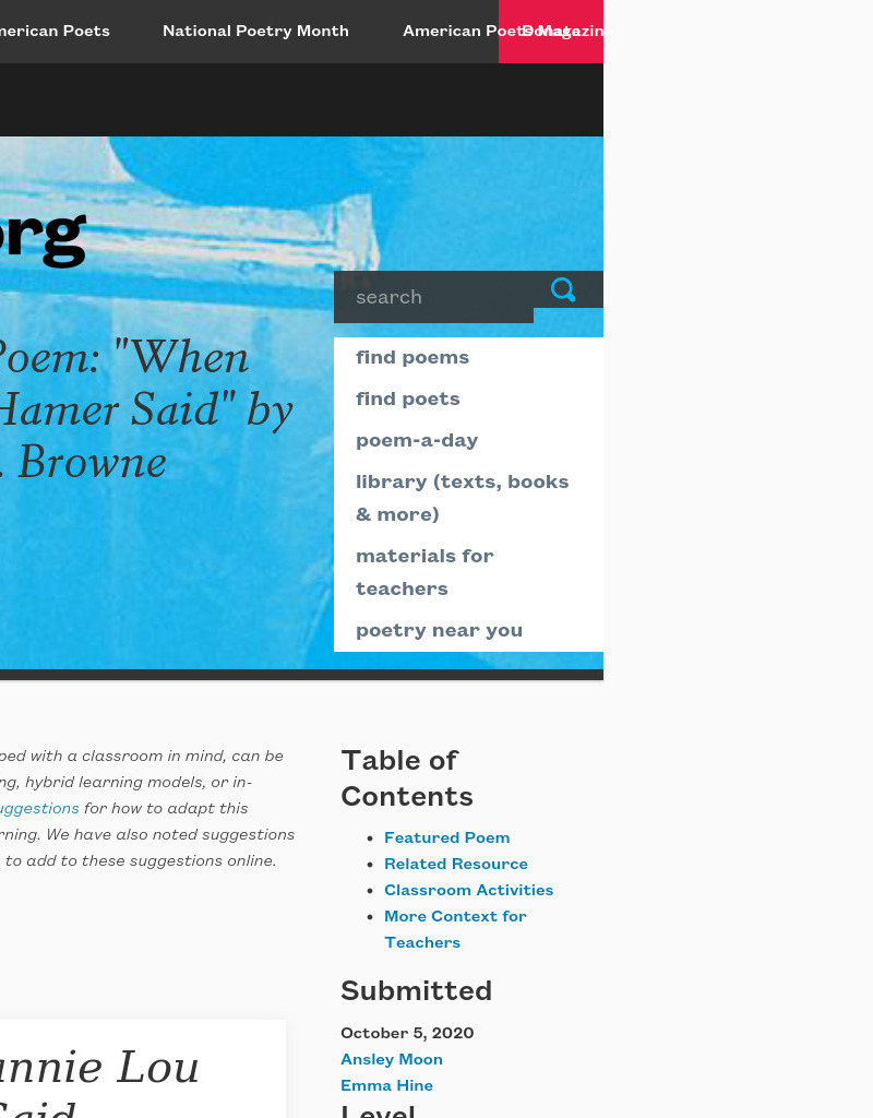 Teach This Poem: "When Fannie Lou Hamer Said" by Mahogany L. Browne Lesson Plan