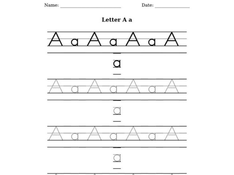 Letter A Worksheet