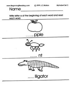 Letter a Worksheet