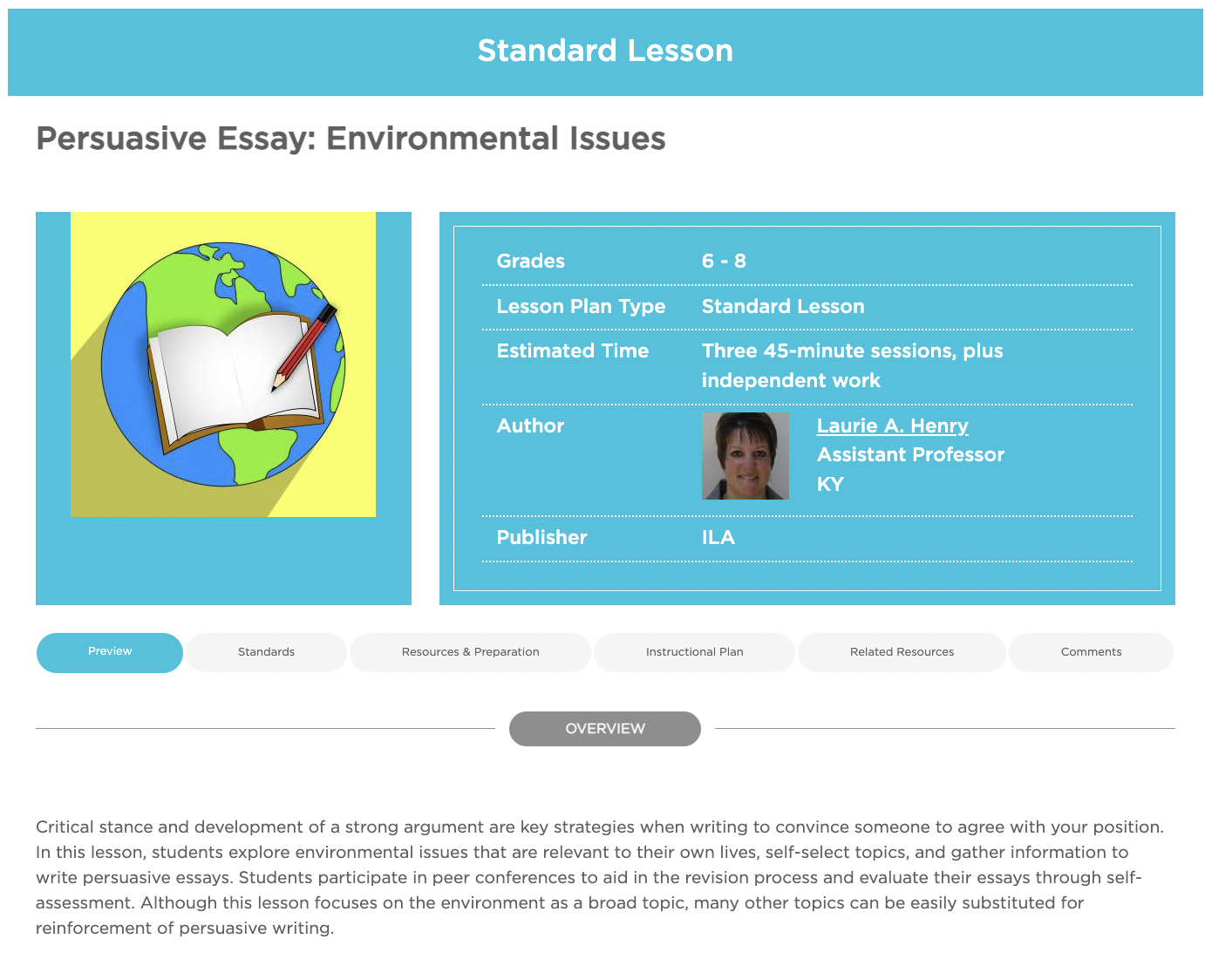 Persuasive Essay: Environmental Issues Lesson Plan