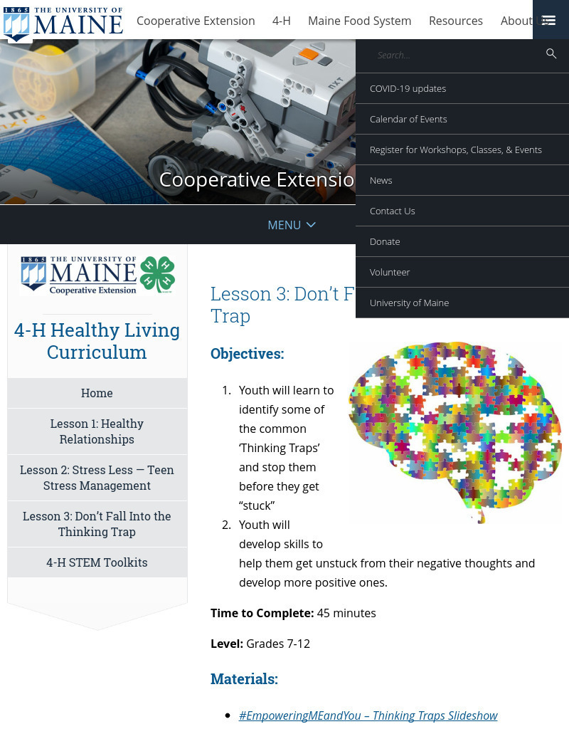 Don’t Fall Into the Thinking Trap Lesson Plan