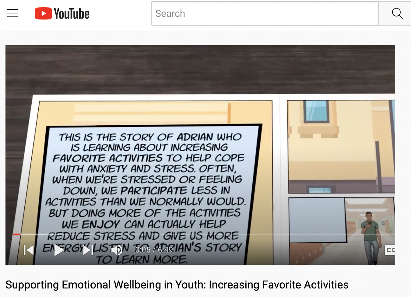 Supporting Emotional Wellbeing in Youth: Increasing Favorite Activities Instructional Video