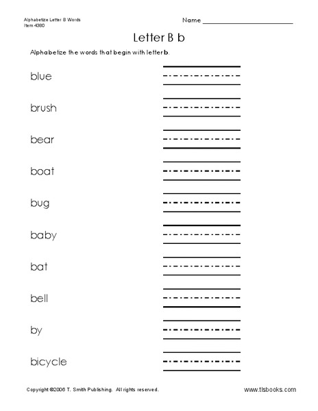 Letter Bb Worksheet