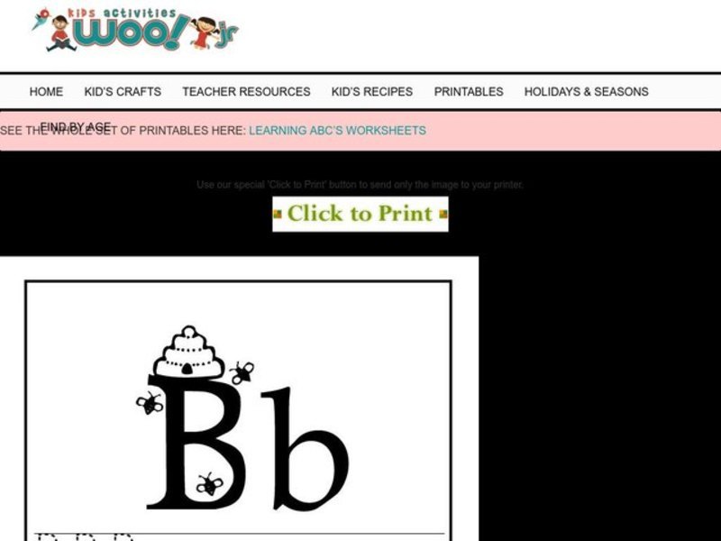 Letter B Practice Worksheet