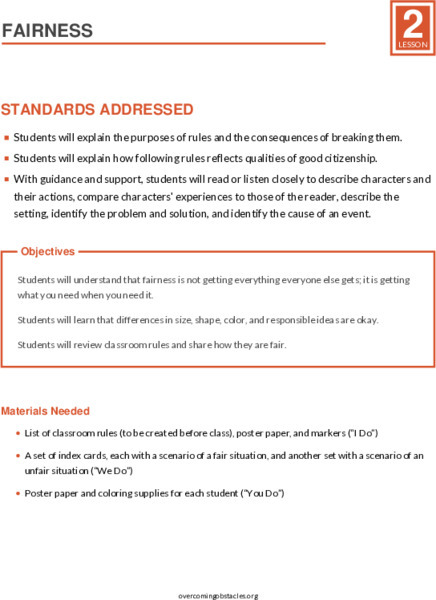 Fairness Lesson Plan